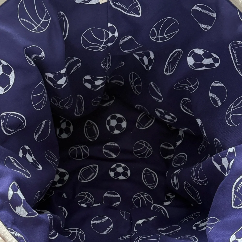 Canvas Tote with Football Player Design